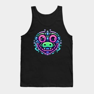 neon cyberpunk gator graphic Tank Top